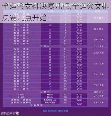 全运会女排决赛几点,全运会女排决赛几点开始