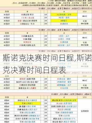斯诺克决赛时间日程,斯诺克决赛时间日程表