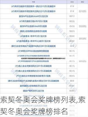 索契冬奥会奖牌榜列表,索契冬奥会奖牌榜排名