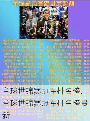 台球世锦赛冠军排名榜,台球世锦赛冠军排名榜最新