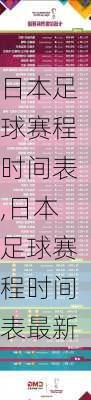 日本足球赛程时间表,日本足球赛程时间表最新