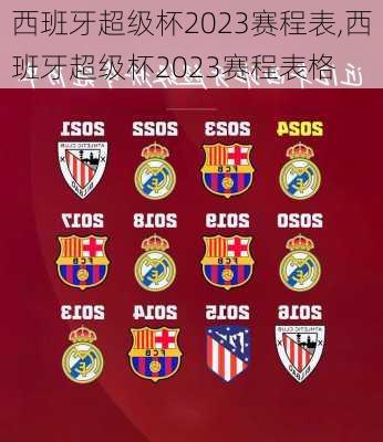西班牙超级杯2023赛程表,西班牙超级杯2023赛程表格