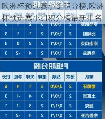 欧洲杯预选赛小组积分榜,欧洲杯预选赛小组积分榜最新排名