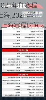 2021年f1赛程上海,2021年f1上海赛程时间表