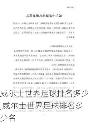 威尔士世界足球排名多少,威尔士世界足球排名多少名
