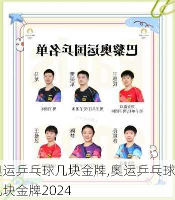 奥运乒乓球几块金牌,奥运乒乓球几块金牌2024