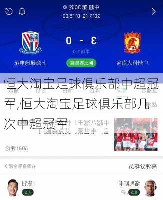 恒大淘宝足球俱乐部中超冠军,恒大淘宝足球俱乐部几次中超冠军