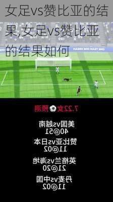 女足vs赞比亚的结果,女足vs赞比亚的结果如何