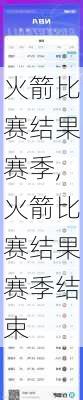 火箭比赛结果赛季,火箭比赛结果赛季结束