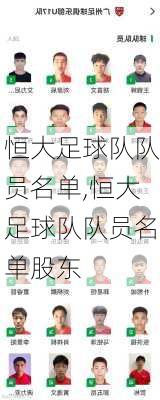恒大足球队队员名单,恒大足球队队员名单股东
