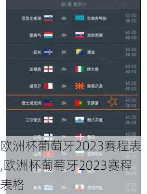 欧洲杯葡萄牙2023赛程表,欧洲杯葡萄牙2023赛程表格