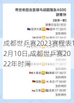 成都世乒赛2023赛程表12月10日,成都世乒赛2022年时间