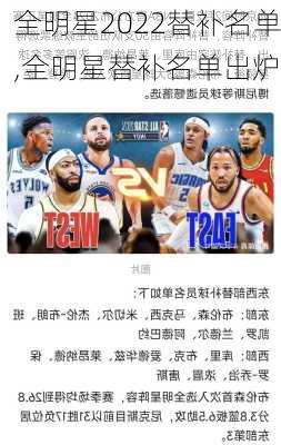 全明星2022替补名单,全明星替补名单出炉