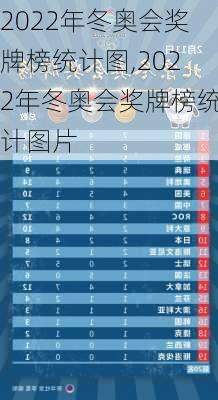 2022年冬奥会奖牌榜统计图,2022年冬奥会奖牌榜统计图片