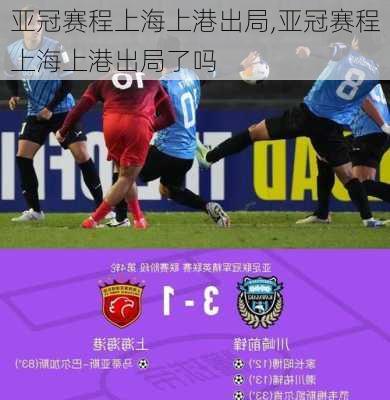 亚冠赛程上海上港出局,亚冠赛程上海上港出局了吗