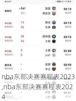 nba东部决赛赛程表2023,nba东部决赛赛程表2024