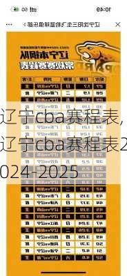 辽宁cba赛程表,辽宁cba赛程表2024-2025