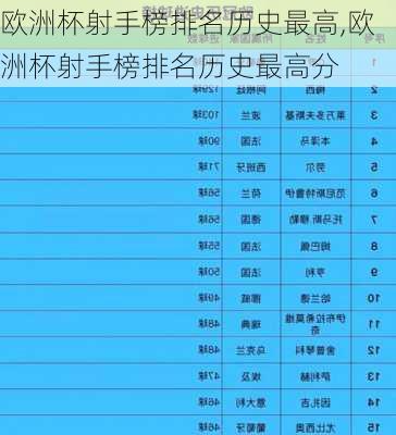 欧洲杯射手榜排名历史最高,欧洲杯射手榜排名历史最高分