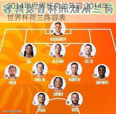 2014年世界杯荷兰阵容,2014年世界杯荷兰阵容表