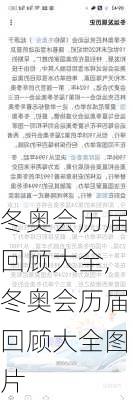 冬奥会历届回顾大全,冬奥会历届回顾大全图片