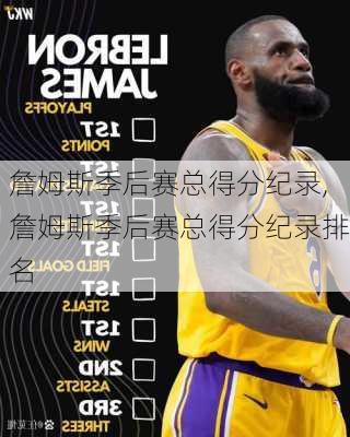 詹姆斯季后赛总得分纪录,詹姆斯季后赛总得分纪录排名