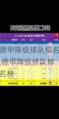 德甲降级球队排名,德甲降级球队排名榜