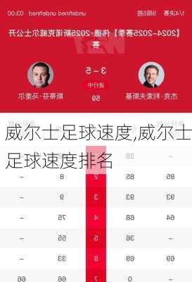 威尔士足球速度,威尔士足球速度排名
