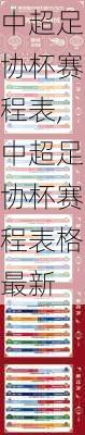 中超足协杯赛程表,中超足协杯赛程表格最新