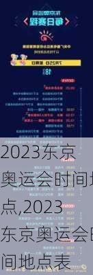 2023东京奥运会时间地点,2023东京奥运会时间地点表