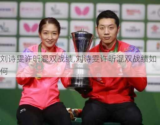 刘诗雯许昕混双战绩,刘诗雯许昕混双战绩如何