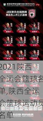 2021陕西全运会篮球名单,陕西全运会篮球运动员名单