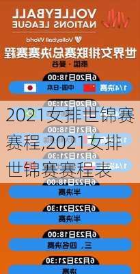 2021女排世锦赛赛程,2021女排世锦赛赛程表