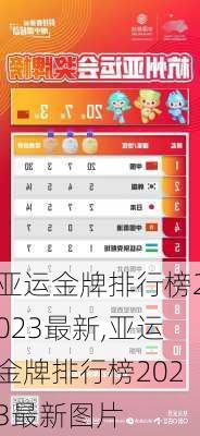 亚运金牌排行榜2023最新,亚运金牌排行榜2023最新图片