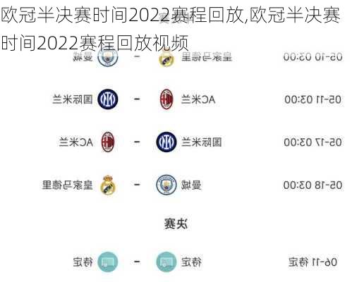 欧冠半决赛时间2022赛程回放,欧冠半决赛时间2022赛程回放视频