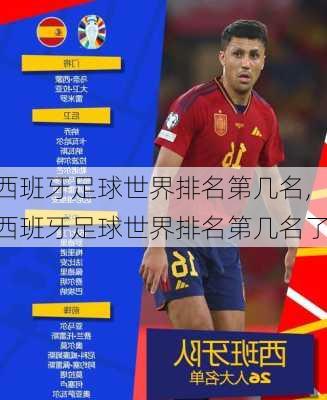 西班牙足球世界排名第几名,西班牙足球世界排名第几名了