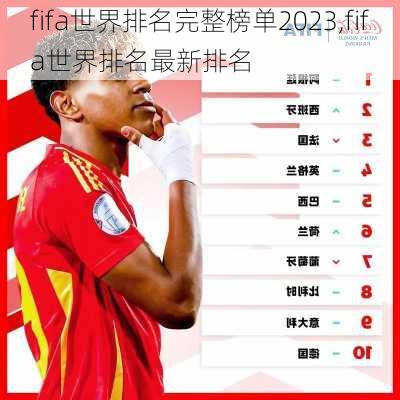 fifa世界排名完整榜单2023,fifa世界排名最新排名