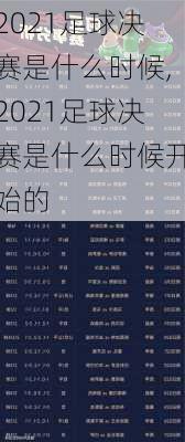 2021足球决赛是什么时候,2021足球决赛是什么时候开始的