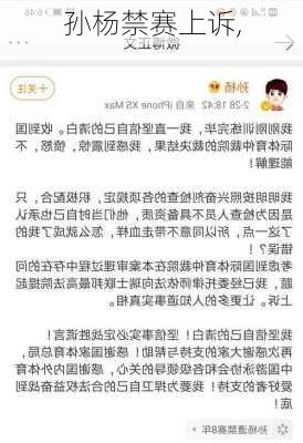 孙杨禁赛上诉,