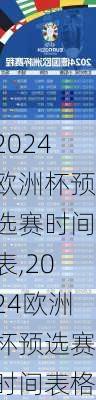 2024欧洲杯预选赛时间表,2024欧洲杯预选赛时间表格