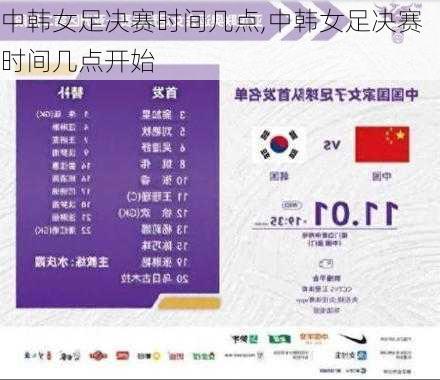 中韩女足决赛时间几点,中韩女足决赛时间几点开始