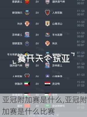 亚冠附加赛是什么,亚冠附加赛是什么比赛