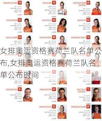 女排奥运资格赛荷兰队名单公布,女排奥运资格赛荷兰队名单公布时间
