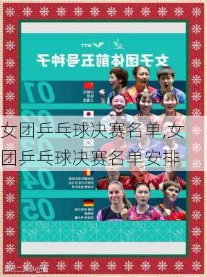 女团乒乓球决赛名单,女团乒乓球决赛名单安排