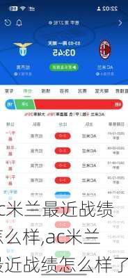 ac米兰最近战绩怎么样,ac米兰最近战绩怎么样了